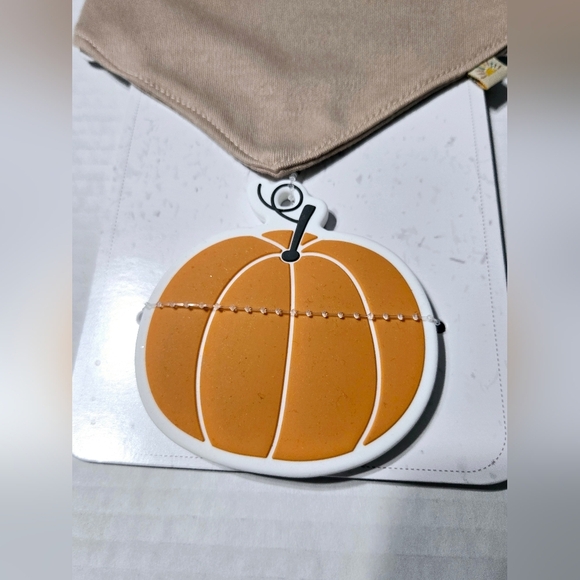 Zoey and Miles "Hello Pumpkin " 3 piece set hat, bib, and teether 0-12 Months - Picture 4 of 6